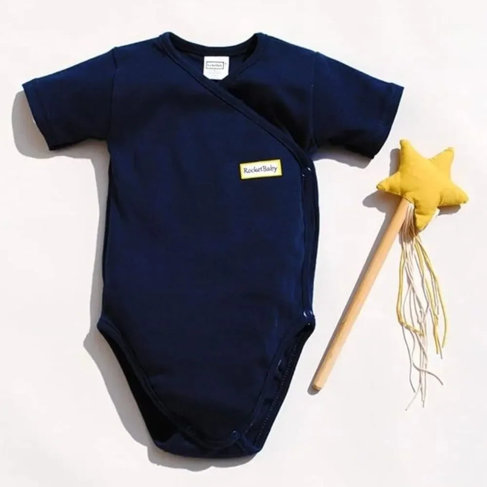 ROCKETBABY Bodysuit Kimono Short Sleeve Navy